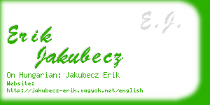 erik jakubecz business card